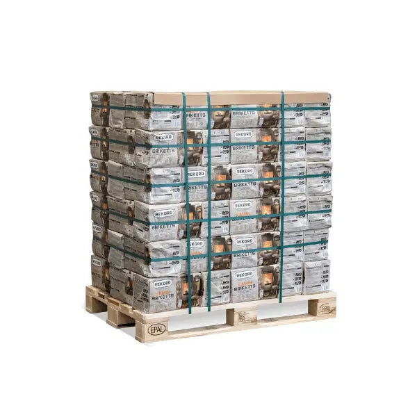 Rekord Braunkohlebriketts – 900 kg Palette (90 x 10 kg) Klassische Kamin- & Ofenbriketts Mein Shop