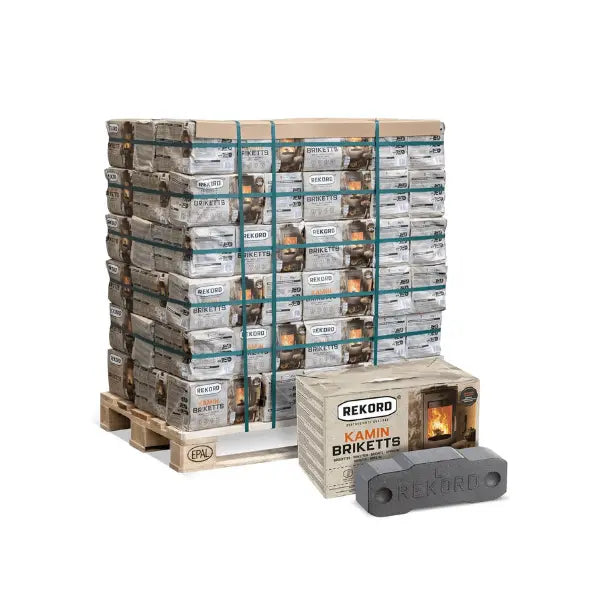 Rekord Braunkohlebriketts – 900 kg Palette (90 x 10 kg) Klassische Kamin- & Ofenbriketts Mein Shop