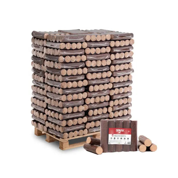 Spark Hartholzbriketts Buche Rund – 960 kg Palette (96 x 10 kg) Premium Holzbriketts für Kamin & Ofen Mein Shop