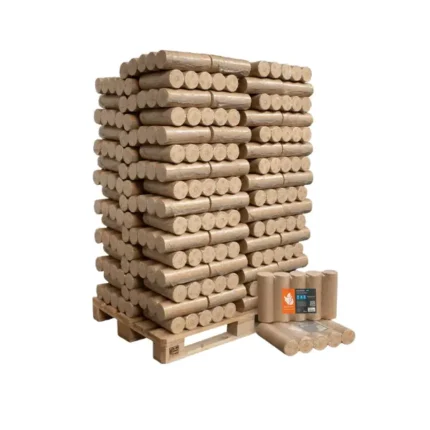 Heizfuxx Nestro XL Blau Hartholzbriketts – 960 kg Palette (96 x 10 kg) Premium Holzbriketts für Kamin & Ofen